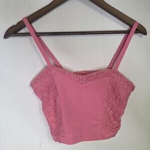 Hollister Lacey Feminine Cropped Tank Top Pink Size XS